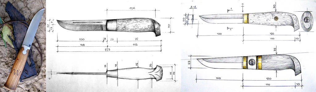 Традиційні мисливські ножі (в центрі і зліва) за формою на нього схожі, але різниця між ними дуже велика