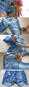 Як зробити джинсові шорти з рваними краями: