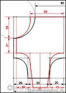 Можна змінити оригінальну викрійку таким чином: зменшила ширину спини, подовжила і звузити рукав, зробила іншу конфігурацію кривої АС, змістивши точку С до точки D, скоротивши таким чином довжину спинки і додавши довжину борту